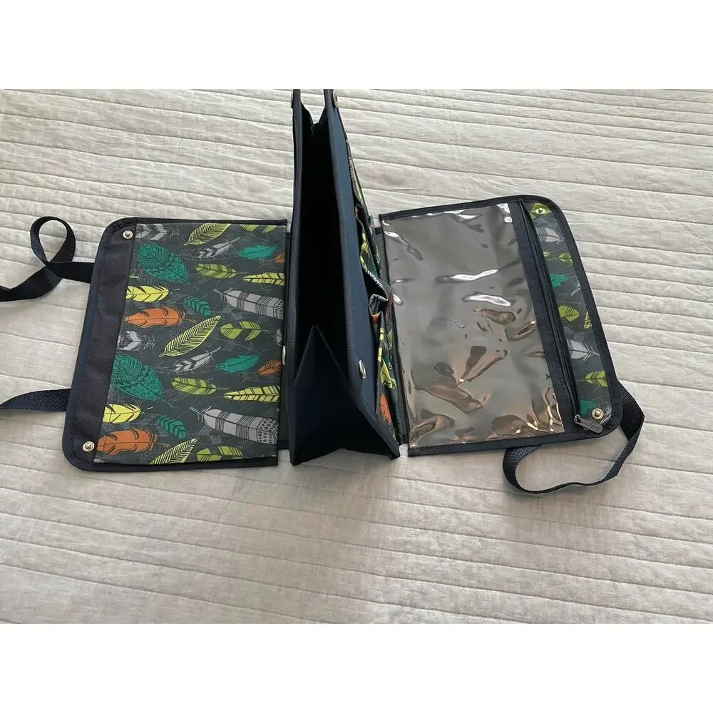 Thirty-One Get Creative Caddy Falling Feathers Pattern Organizer Excellent